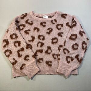 Storia Leopard Print Knit Crew Neck Sweater - Womens Medium